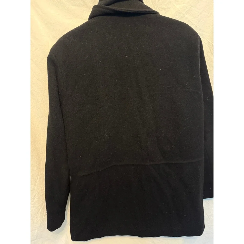 Calvin Klein Mens Black Wool Blend Quilted Lined Zip Up Button Front Coat Jacket